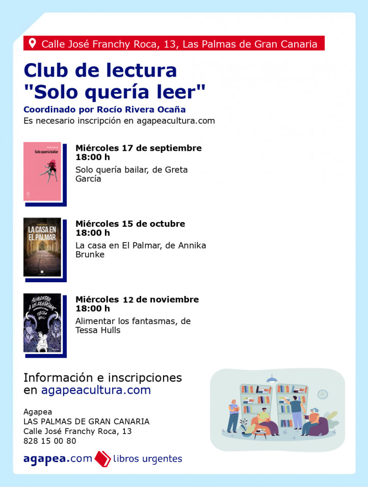 Club de lectura Solo quería leer, con Rocío Rivera Ocaña en Agapea Las Palmas de Gran Canaria