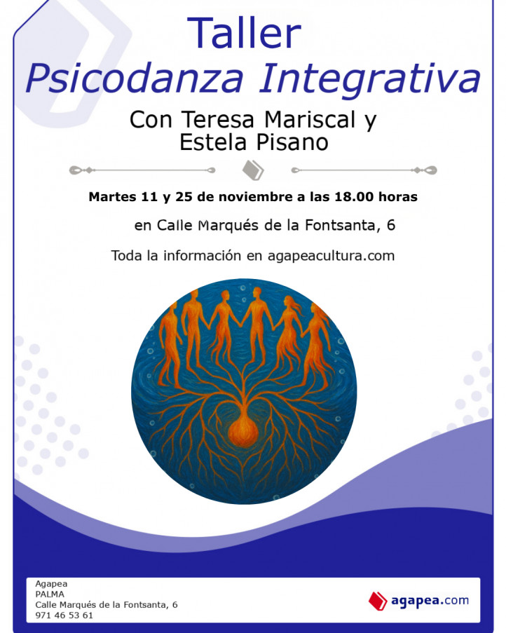 Taller de Psicodanza Integrativa, con Estela Pisano y Teresa Mariscal, en Agapea Palma