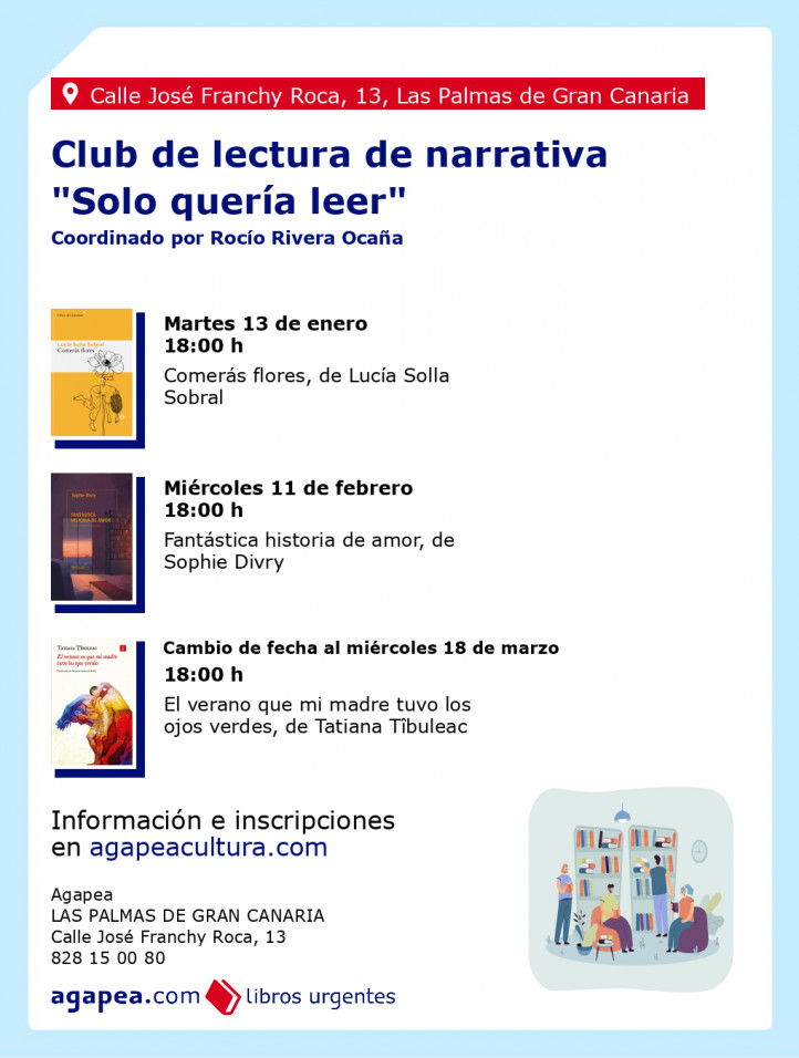 Club de lectura Solo quería leer, con Rocío Rivera Ocaña en Agapea Las Palmas de Gran Canaria