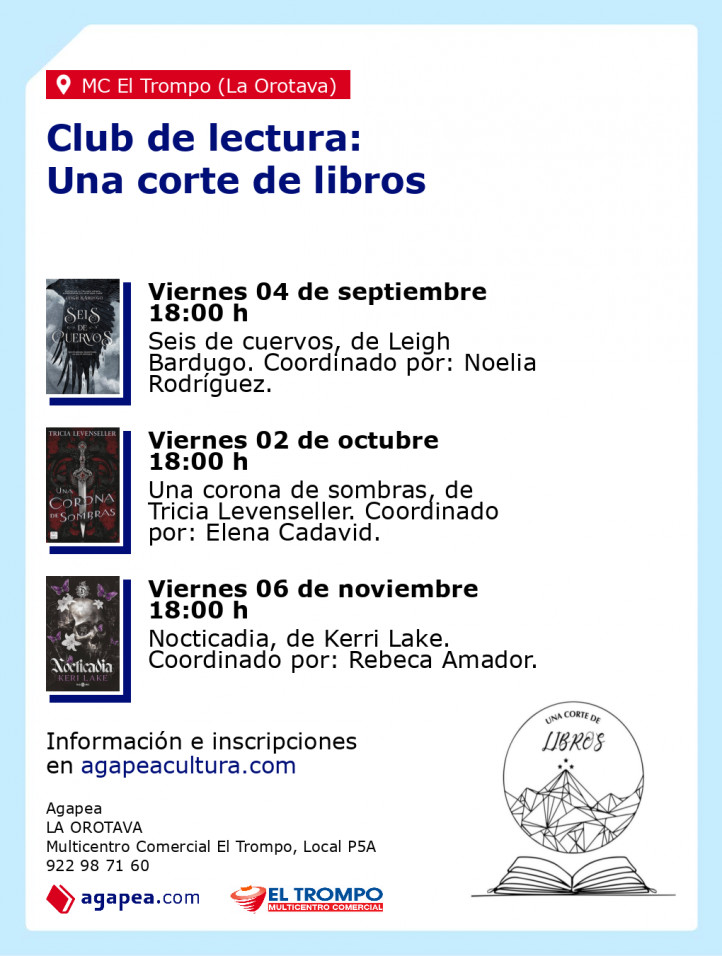 Club de lectura: Una corte de libros. En Agapea La Orotava. Temporada 2026-2027.