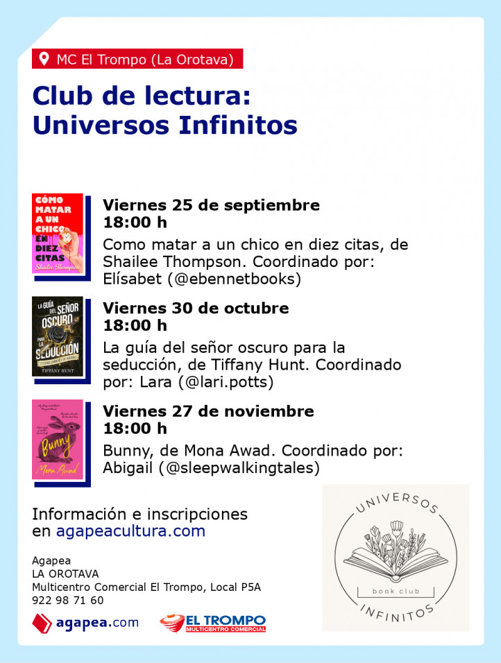 Club de lectura: Universos infinitos. En Agapea La Orotava. Temporada 2026-2027.